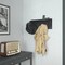Flash Furniture Daly Wall Mounted 24in Solid Pine Wood Storage Rack with Upper Shelf and 5 Hooks HGWA-CR-5-BLKWSH-GG - alternate 3